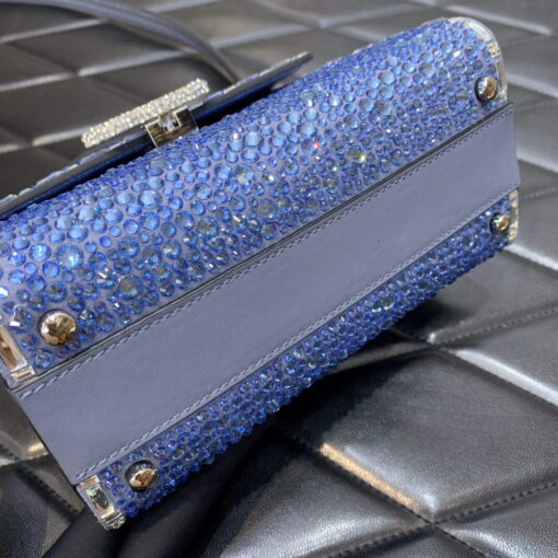 Replica Valentino 1W2B0G97TZA0FO Vsling Mini Handbag With Sparkling Embroidery Blue 6