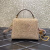 Replica Valentino 1W2B0G97TZA0FO Vsling Mini Handbag With Sparkling Embroidery Pearl Gray 10