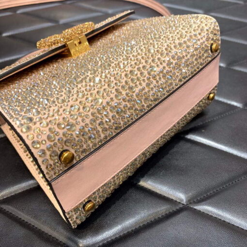 Replica Valentino 1W2B0G97TZA0FO Vsling Mini Handbag With Sparkling Embroidery Pink 6