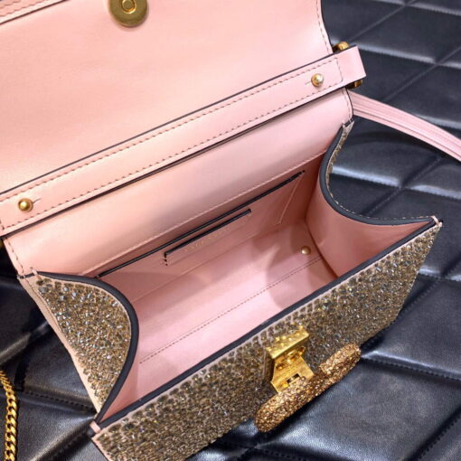 Replica Valentino 1W2B0G97TZA0FO Vsling Mini Handbag With Sparkling Embroidery Pink 7