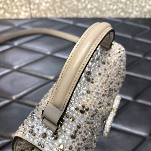 Replica Valentino 1W2B0G97TZA0FO Vsling Mini Handbag With Sparkling Embroidery Pearl Gray 3