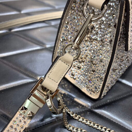 Replica Valentino 1W2B0G97TZA0FO Vsling Mini Handbag With Sparkling Embroidery Pearl Gray 6