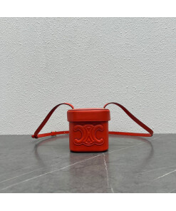 Replica Celine 199263 SMALL BOX cuir triomphe in Smooth Calfskin Orange Red