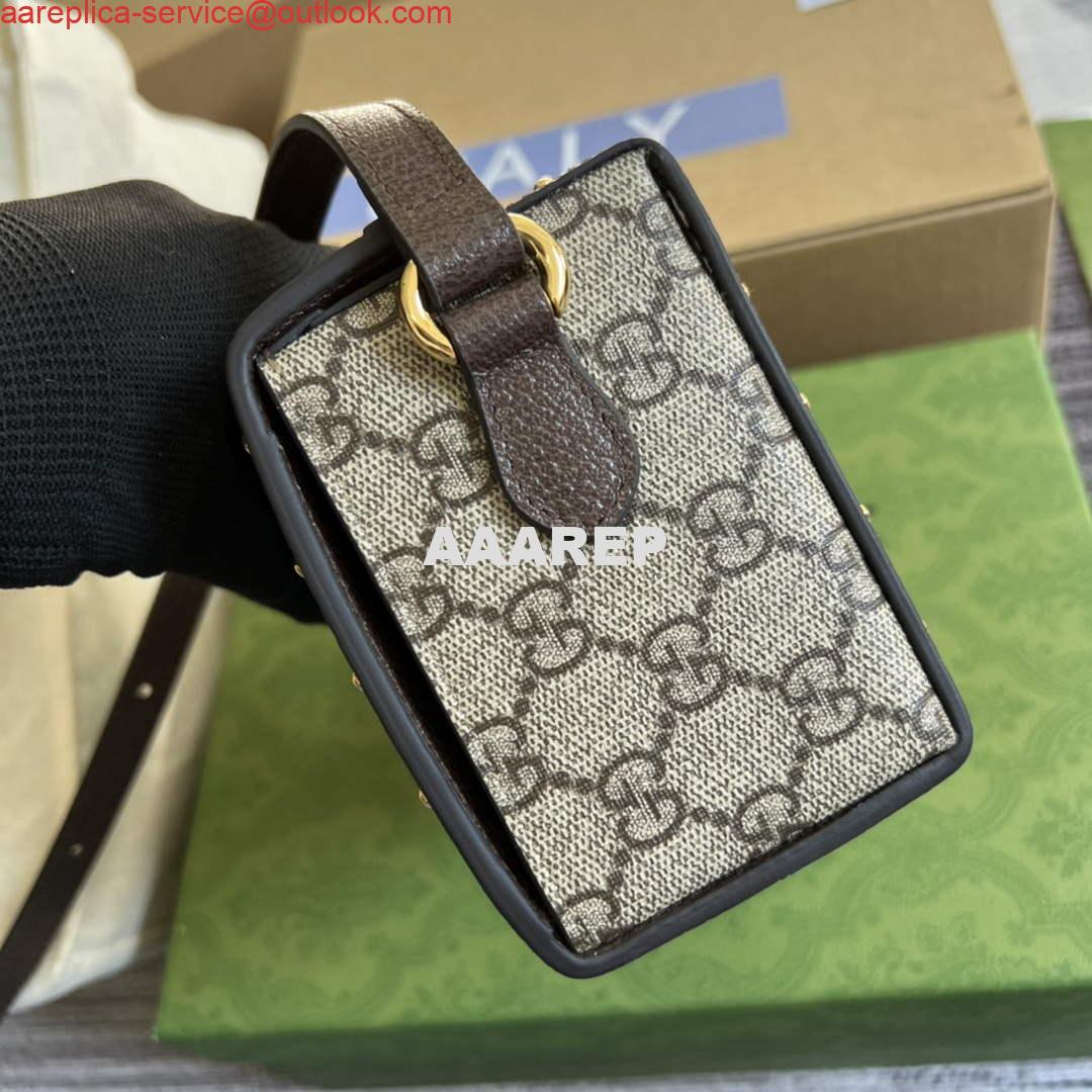 Replica Gucci 678460 GG Mini Bag Brown 2 Replica Gucci 678460 GG Mini Bag Brown 2