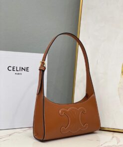 Replica Celine 198153 Shoulder Bag Cuir Triomphe in Smooth Calfskin Brown 2