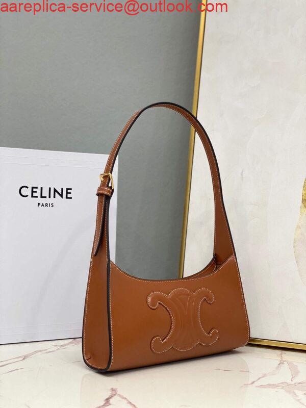 Replica Celine 198153 Shoulder Bag Cuir Triomphe in Smooth Calfskin Brown 2
