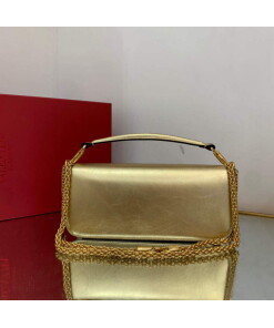Replica Valentino XW0B0K30 Locò Calfskin Shoulder Bag Gold