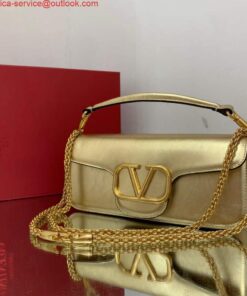 Replica Valentino XW0B0K30 Locò Calfskin Shoulder Bag Gold 2