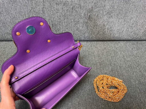 Replica Valentino WB0K53ZXL Locò Small Shoulder Bag in Calfskin Purple 6