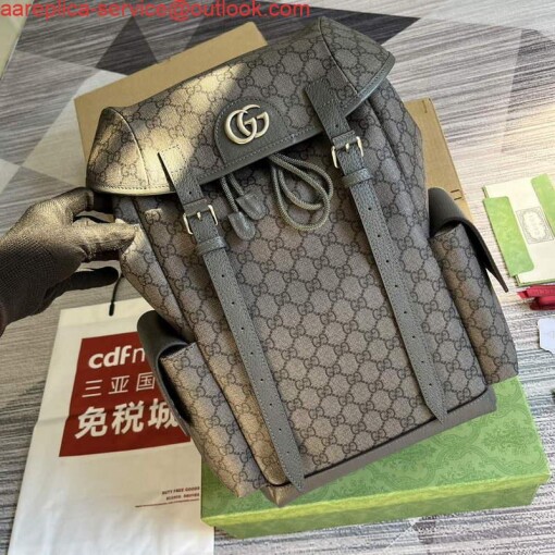 Replica Gucci 598140 Ophidia GG medium backpack Grey 3