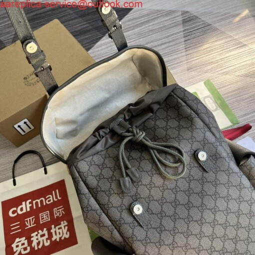Replica Gucci 598140 Ophidia GG medium backpack Grey 7
