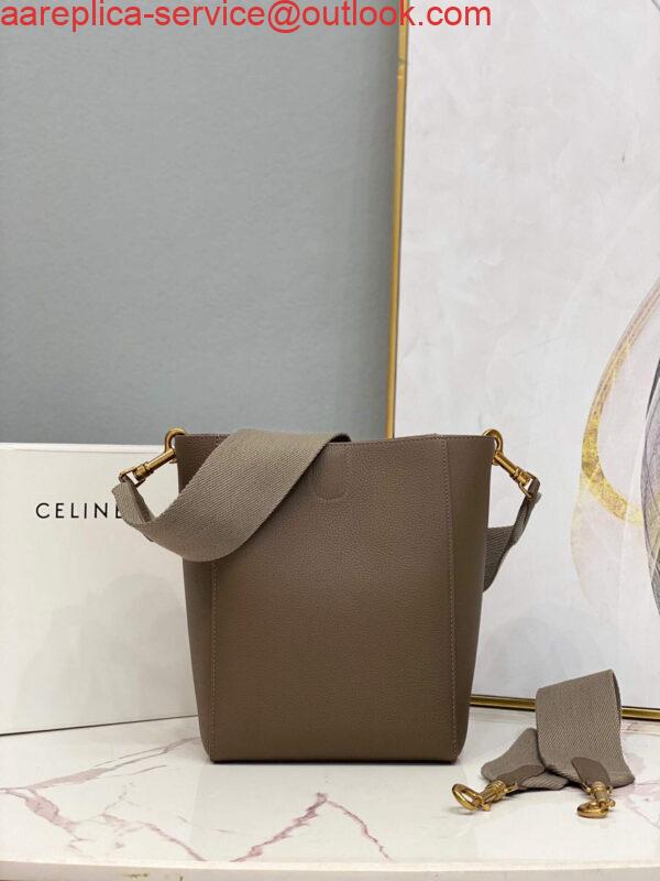 Replica Celine 178303 Sangle Small Bucket Bag in Soft Grained Calfskin Brown 3