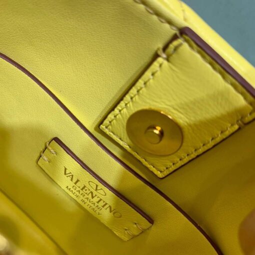 Replica Valentino 0097S Small Roman Stud The Handle Bag In Nappa Yellow 8