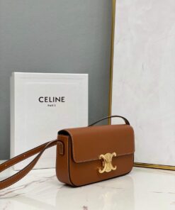 Replica Celine 194143 Triomphe Shoulder Bag in Natural Calfskin Tan 2