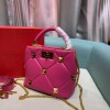 Replica Valentino 0097S Small Roman Stud The Handle Bag In Nappa Pink 10