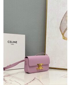 Replica Celine 194143 Triomphe Shoulder Bag in Natural Calfskin Pink