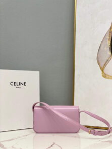 Replica Celine 194143 Triomphe Shoulder Bag in Natural Calfskin Pink 2