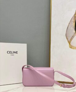 Replica Celine 194143 Triomphe Shoulder Bag in Natural Calfskin Pink 2