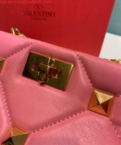 Replica Valentino 0097S Small Roman Stud The Handle Bag In Nappa Pink 2