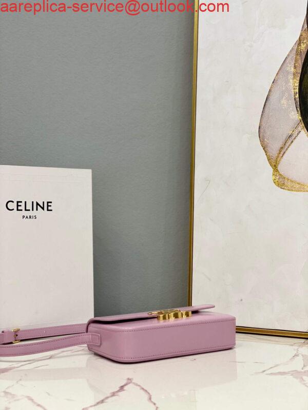 Replica Celine 194143 Triomphe Shoulder Bag in Natural Calfskin Pink 3
