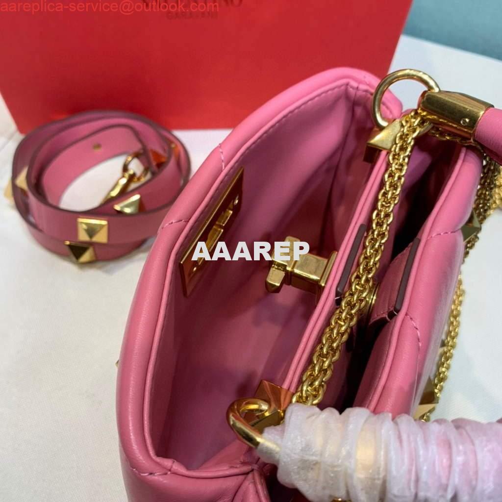Replica Valentino 0097S Small Roman Stud The Handle Bag In Nappa Pink 6 Replica Valentino 0097S Small Roman Stud The Handle Bag In Nappa Pink 6