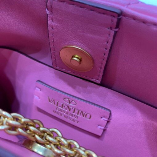 Replica Valentino 0097S Small Roman Stud The Handle Bag In Nappa Pink 8