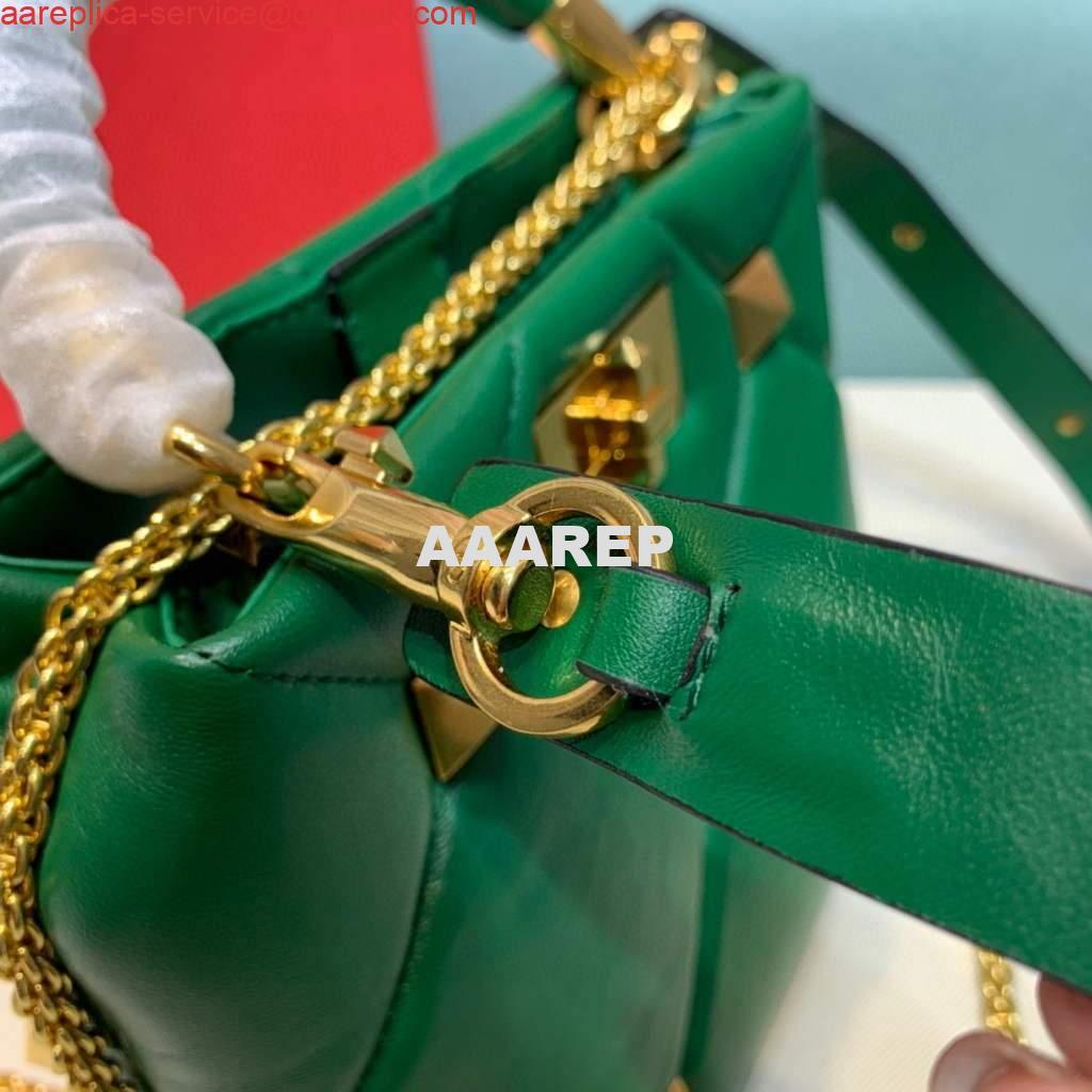 Replica Valentino 0097S Small Roman Stud The Handle Bag In Nappa Green 3 Replica Valentino 0097S Small Roman Stud The Handle Bag In Nappa Green 3