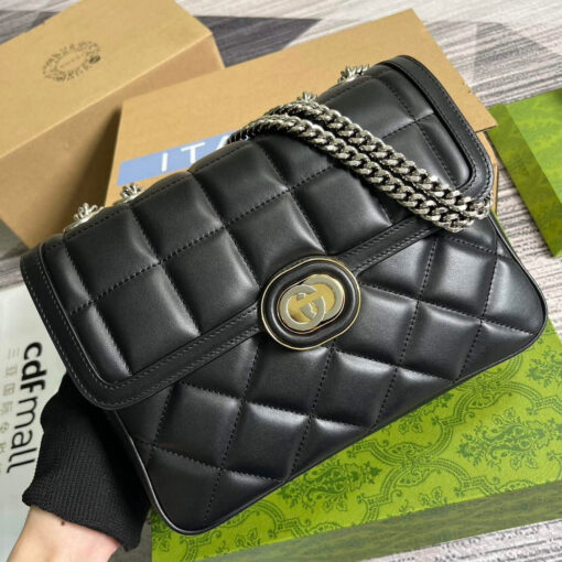 Replica Gucci 740834 Gucci Deco Small Shoulder Bag Black 3