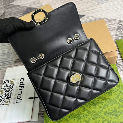 Replica Gucci 740834 Gucci Deco Small Shoulder Bag Black 7