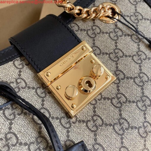 Replica Gucci 498156 Padlock GG Small Shoulder Bag Black 5