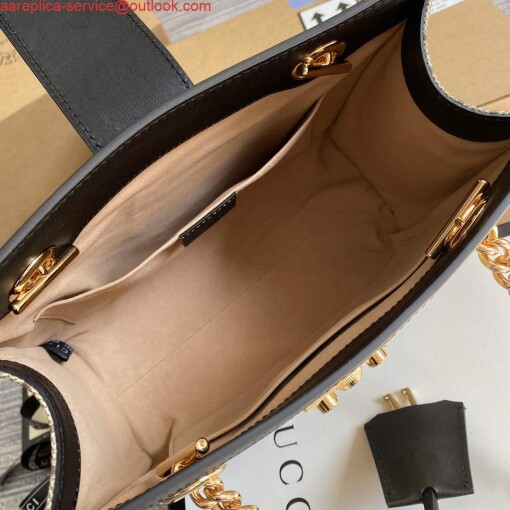 Replica Gucci 498156 Padlock GG Small Shoulder Bag Black 8