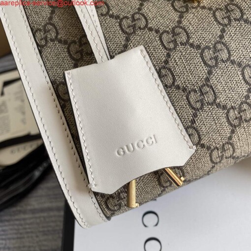 Replica Gucci 498156 Padlock GG Small Shoulder Bag White 4