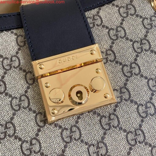Replica Gucci 479197 Padlock Medium GG Shoulder Bag Black 4