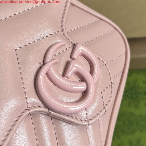 Replica Gucci 739599 GG Marmont Belt Bag Light pink 4