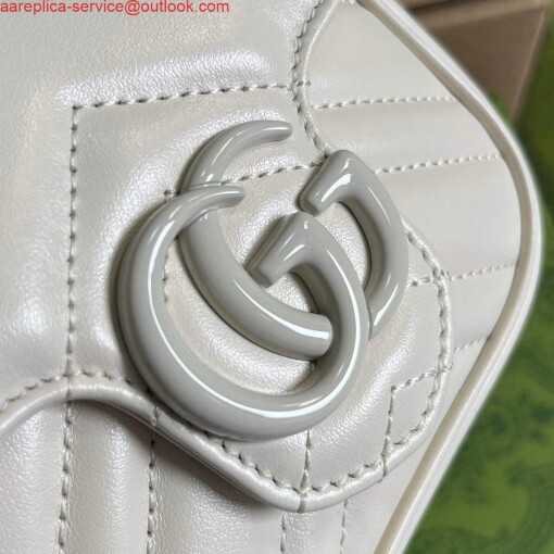 Replica Gucci 739599 GG Marmont Belt Bag White 4