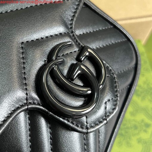 Replica Gucci 739599 GG Marmont Belt Bag Black 4