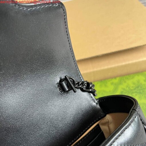 Replica Gucci 739599 GG Marmont Belt Bag Black 6