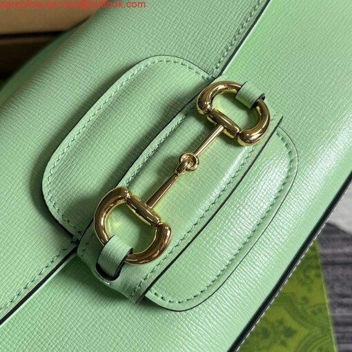Replica Gucci 735178 Gucci Horsebit 1955 small shoulder bag Green 4