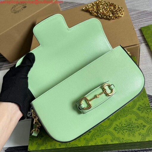 Replica Gucci 735178 Gucci Horsebit 1955 small shoulder bag Green 6
