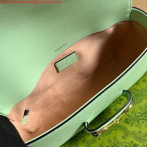 Replica Gucci 735178 Gucci Horsebit 1955 small shoulder bag Green 8