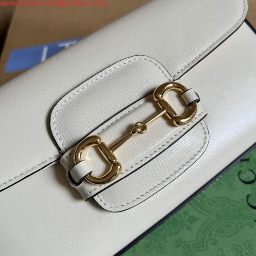 Replica Gucci 735178 Gucci Horsebit 1955 small shoulder bag White 4