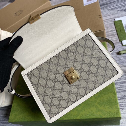 Replica Gucci Ophidia GG small top handle bag 651055 Beige and White 8