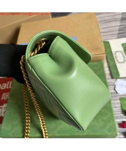 Replica Gucci 739682 GG Marmont Matelassé mini tote bag Light green 2