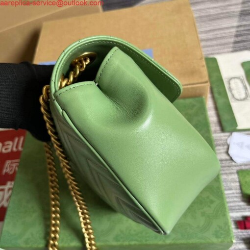Replica Gucci 739682 GG Marmont Matelassé mini tote bag Light green 2
