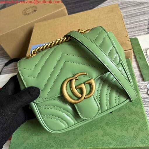 Replica Gucci 739682 GG Marmont Matelassé mini tote bag Light green 3