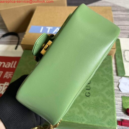 Replica Gucci 739682 GG Marmont Matelassé mini tote bag Light green 4