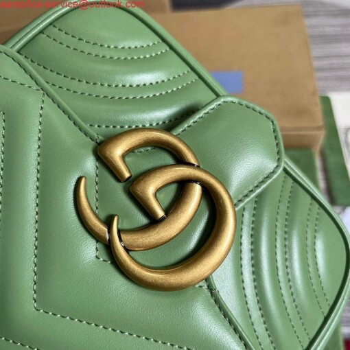 Replica Gucci 739682 GG Marmont Matelassé mini tote bag Light green 5