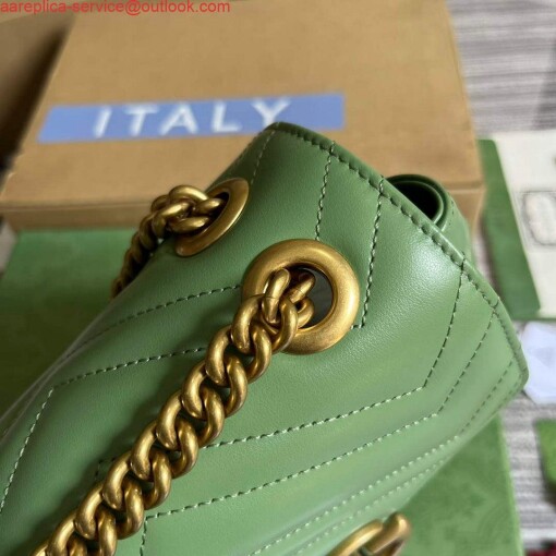 Replica Gucci 739682 GG Marmont Matelassé mini tote bag Light green 6
