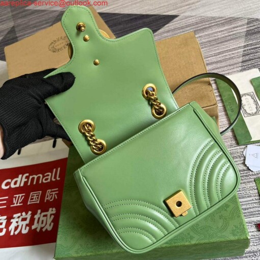 Replica Gucci 739682 GG Marmont Matelassé mini tote bag Light green 7