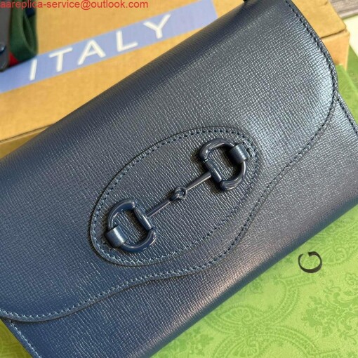 Replica Gucci 724713 Gucci Horsebit 1955 mini bag Blue 6